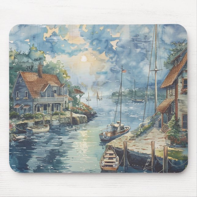 A Quiet Harbour Mouse Mat (Front)