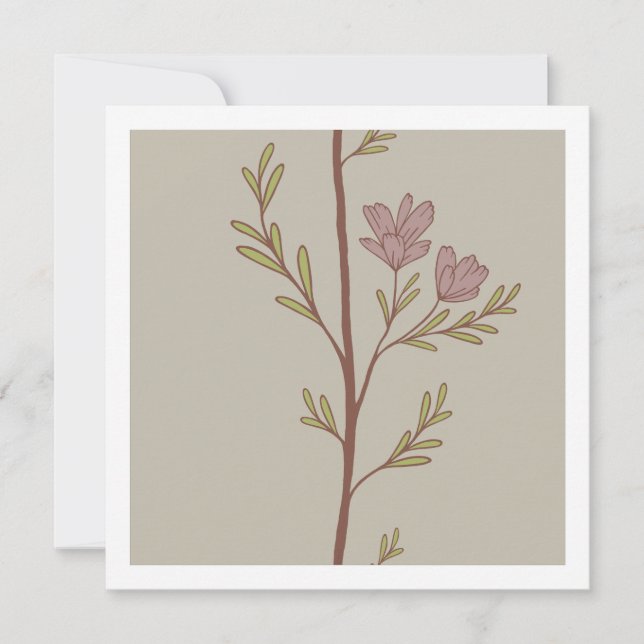 A Quiet Journey Delicate Botanical Silhouette Art Card (Front)
