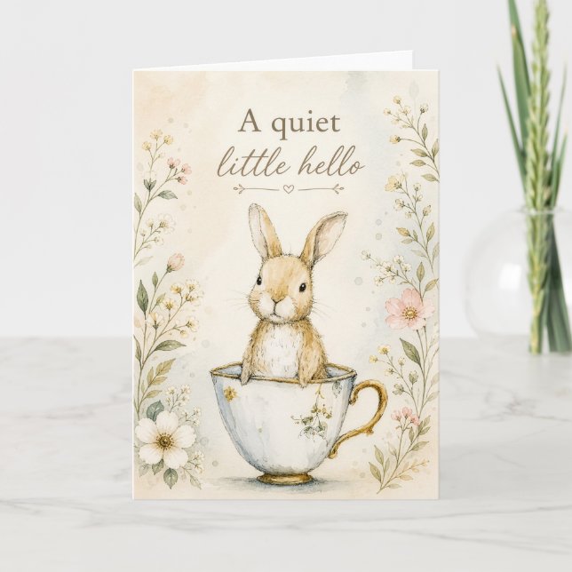 A Quiet Little Hello Greeting Card (Front)