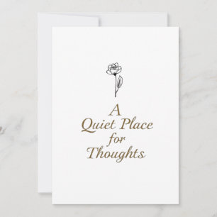 A Quiet Place for Thoughts – Minimalist Art Card 