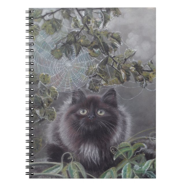 A Quiet Place - Kitten and Spiderweb Notebook (Front)
