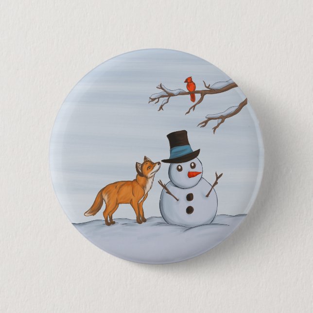 A Quiet Snow Day 6 Cm Round Badge (Front)