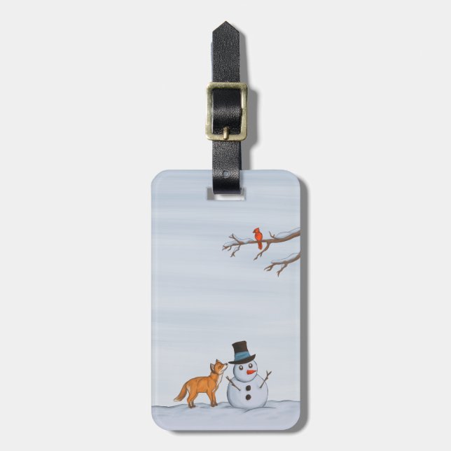 A Quiet Snow Day Luggage Tag (Front Vertical)