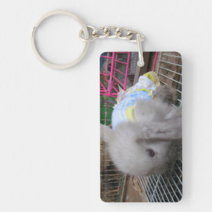 A Rabbit in a Dress Key Ring