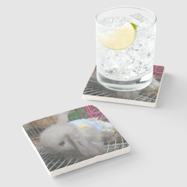 A Rabbit in a Dress Stone Coaster (Side)