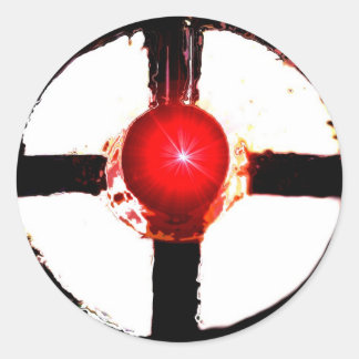 A Railroad Crossing Wig Wag Signal Classic Round Sticker