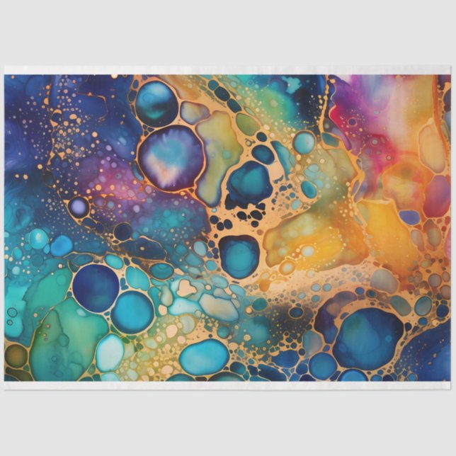 A Rainbow Alcohol Ink Series Design 5 Tissue Paper (Front)