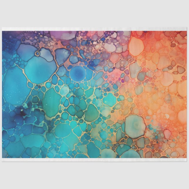A Rainbow Alcohol Ink Series Design 8 Tissue Paper (Front)