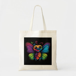 A rainbow-coloured-butterfly tote bag