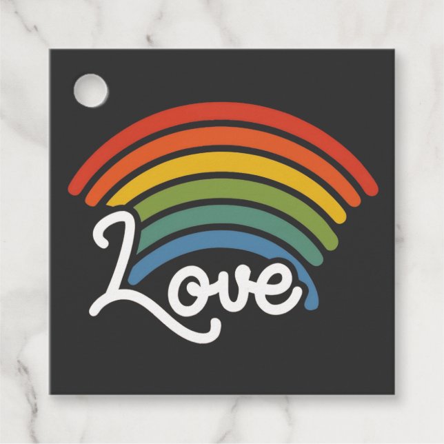 A Rainbow of Love Favour Tags (Front)
