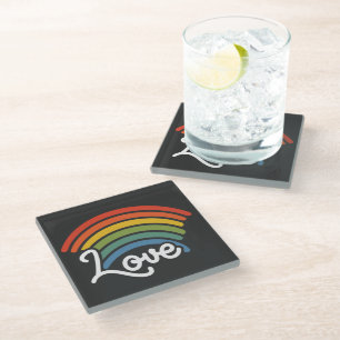 A Rainbow of Love Glass Coaster