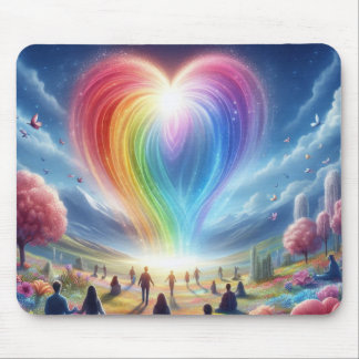 A Rainbow of Love Hovering Over the People on a  Mouse Mat