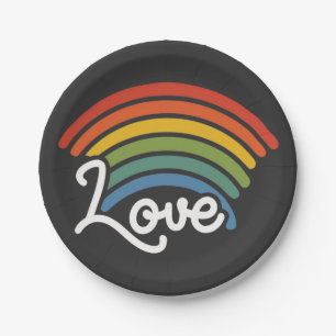 A Rainbow of Love Paper Plate