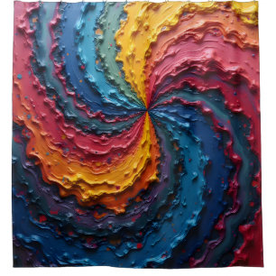 A rainbow pride spin on the world shower curtain