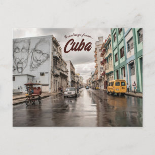 A Rainy Day in La Habana Cuba Postcard