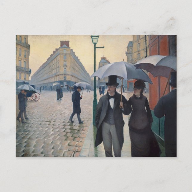 A Rainy Day in Paris by Gustave Caillebotte Postcard (Front)