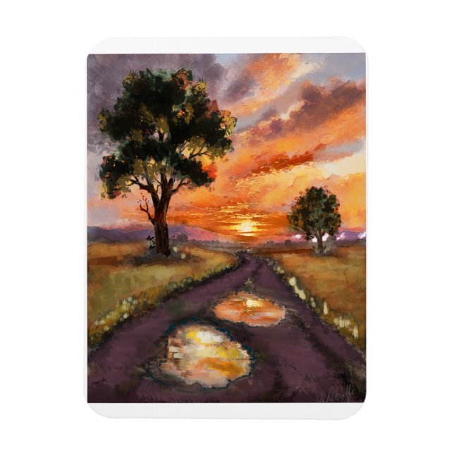 A rainy evening sunset. magnet (Vertical)