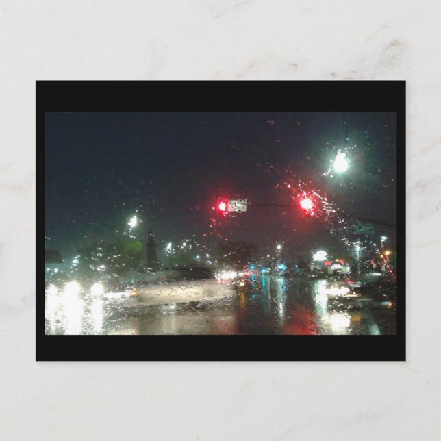 A Rainy Ride Home Postcard (Front)