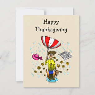 A Rainy Thanksgiving Day Card