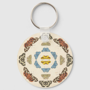 A Rare Depiction of Butterflies and Moths Key Ring