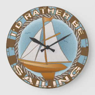 A Rather Be Sailing Sailboat clock
