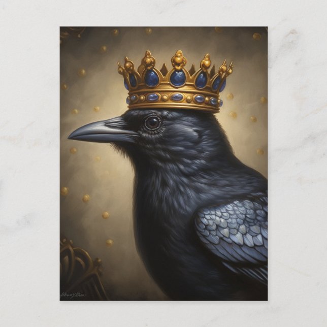 A Raven in a Crown Postcard (Front)