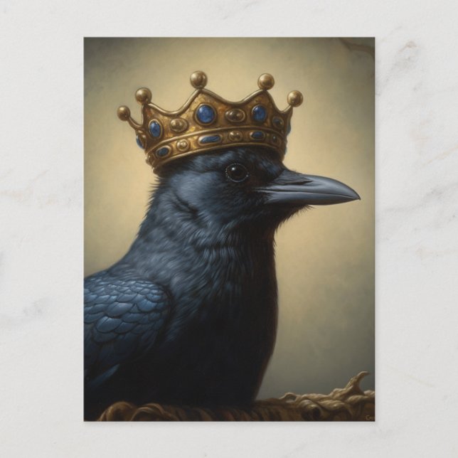 A Raven in a Crown Postcard (Front)