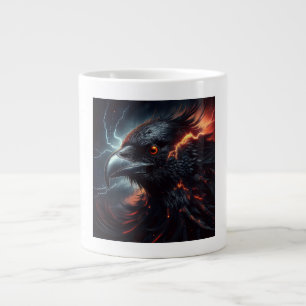 A Raven Is Surrounded By Troubled Skies Lighning Large Coffee Mug