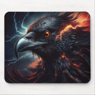 A Raven Is Surrounded By Troubled Skies Lighning Mouse Mat