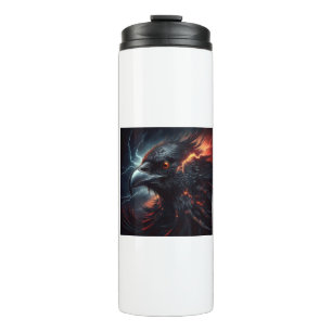 A Raven Is Surrounded By Troubled Skies Lighning Thermal Tumbler