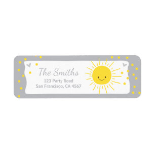 A Ray of Sunshine Baby Shower Address Labels Sun