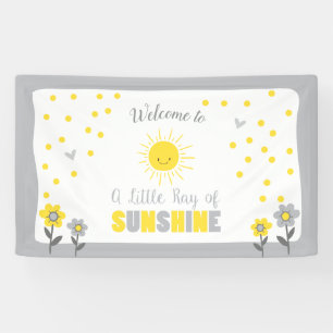 A Ray of Sunshine Baby Shower Backdrop Banner Sun