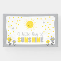 A Ray of Sunshine Baby Shower Backdrop Banner Sun