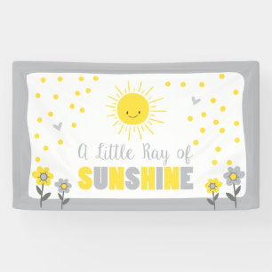 A Ray of Sunshine Baby Shower Backdrop Banner Sun