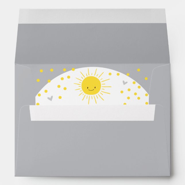 A Ray of Sunshine Baby Shower Envelope Summer Sun (Back (Bottom))
