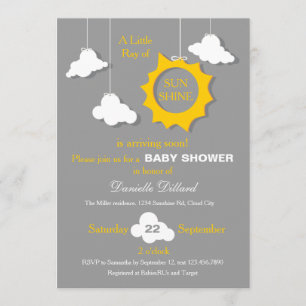 A Ray of Sunshine Baby Shower Invitation