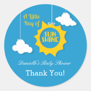 A Ray of Sunshine Baby Shower Sticker