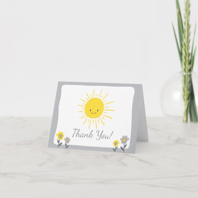 A Ray of Sunshine Baby Shower Thank You Card (Front)