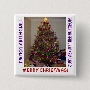 A Real Christmas Tree 15 Cm Square Badge