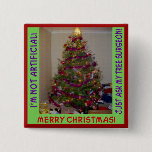 A Real Christmas Tree 15 Cm Square Badge