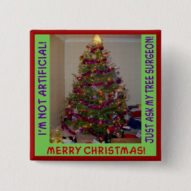 A Real Christmas Tree 15 Cm Square Badge (Front)