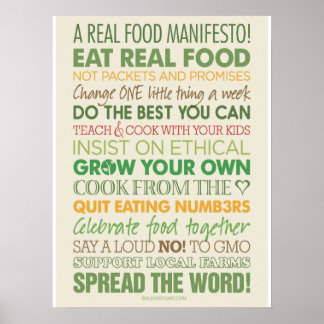 A Real Food Manifesto Poster