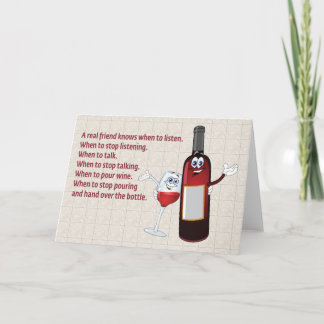 "A REAL FRIEND KNOWS WHEN TO LISTEN" CARD
