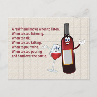 "A REAL FRIEND KNOWS WHEN TO LISTEN" POSTCARD