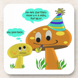 A Real Fun-Guy Mushroom Cartoon Coaster