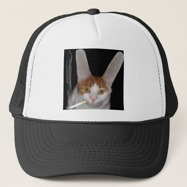 A real live cabbit trucker hat (Front)