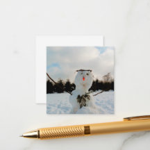 A real Snowman & a winter landscape photo 