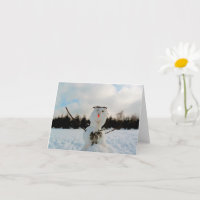 A real Snowman & a winter landscape photo festive