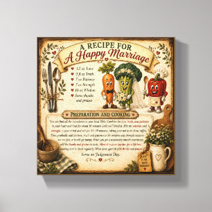 A Recipe for a Happy Marriage Christian Wedding Canvas Print