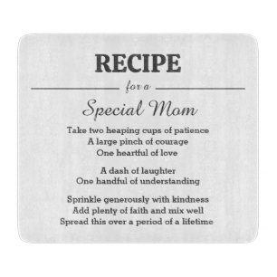 A Recipe For A Special Mother Cutting Board